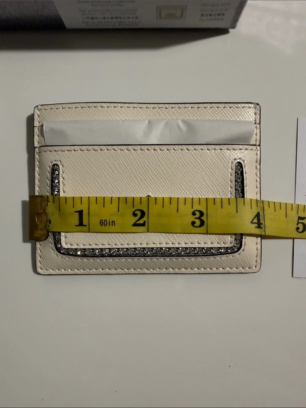 kate spade Cream Leather Card & Key Pocket with Crystal Accent